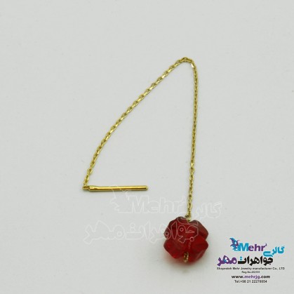 Gold earrings - Swarovski flower stones-ME1020
